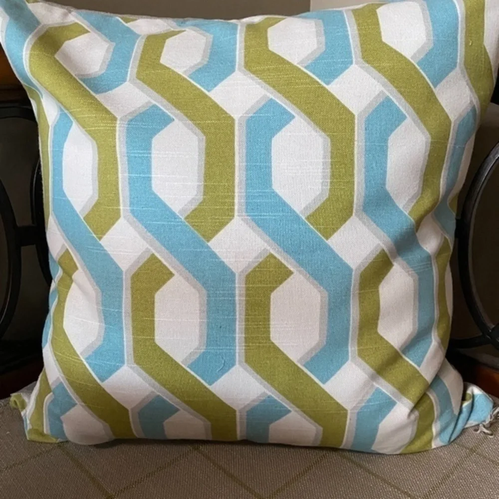 Blue and Green Accent Pillow Cover